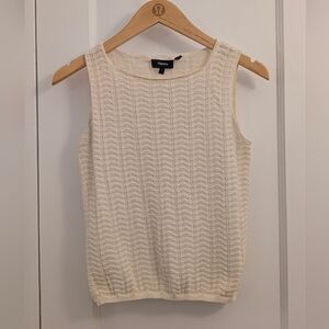 Theory Women's Cream Sleeveless Top
